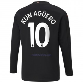 Maillot de Foot Manchester City Sergio Agüero 10 Extérieur 2020-21 Manches Longues